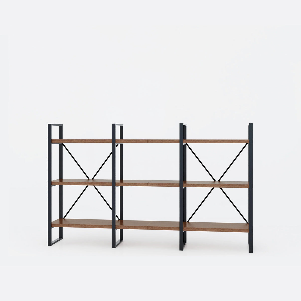Antique Walnut Wood and Metal Display Etagere Bookcase W268