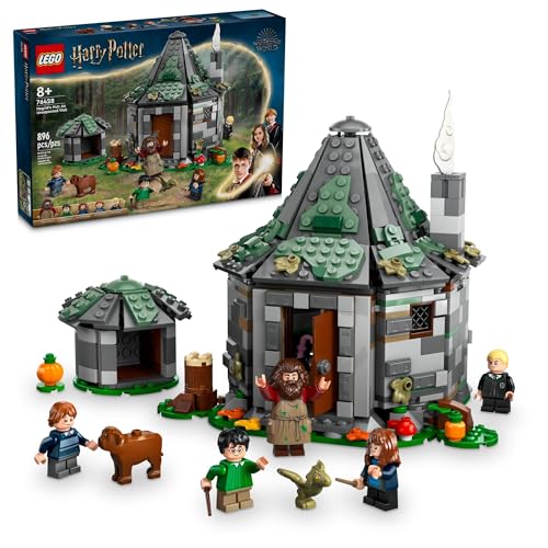 LEGO Harry Potter Hagrid's Hut: an Unexpected Visit - Kids Building Toy with Buildable House, 7 Minifigures & Dragon Z7100