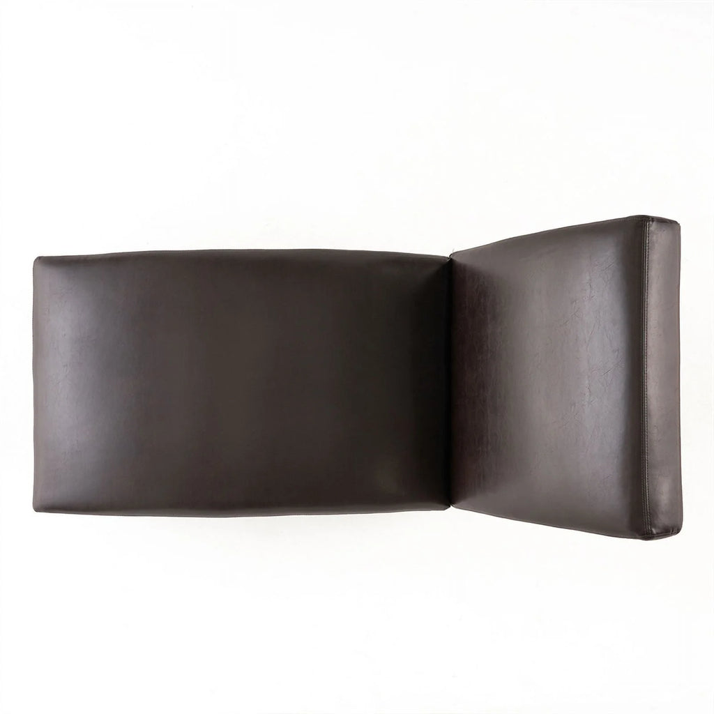 Brown Bonded Faux Leather Chaise Lounge J5083