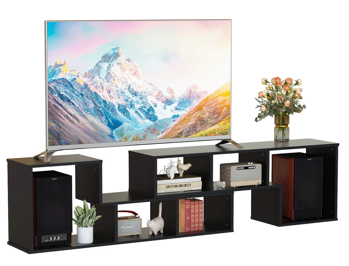 Black 2-Shelf L-Shaped Bookcase C57036
