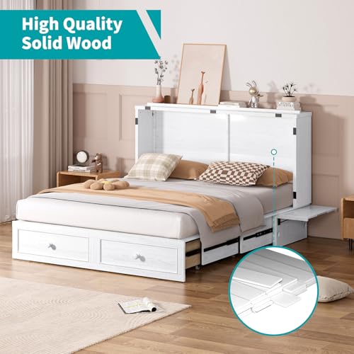 Queen Cabinet Cube Chest Bed with Tri-fold Mattress R5412