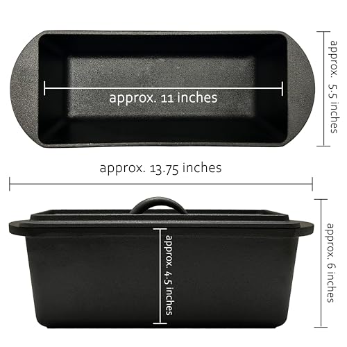 Rectangular Cast Iron Bread Loaf Pan with Lid Z547