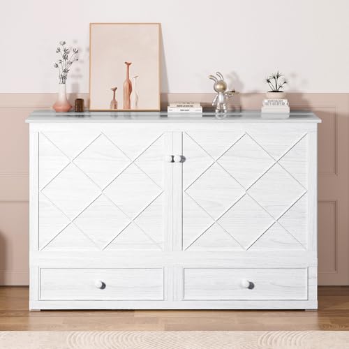 Queen Cabinet Cube Chest Bed with Tri-fold Mattress R5412