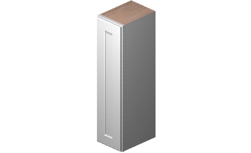 White 1 Door 2 Shelves Wall Cabinet High-Density Fiberboard J87069