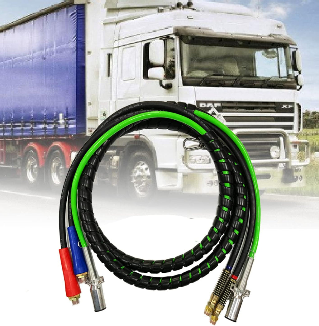 15Ft 3 in 1 ABS & Air Power Line Hose Wrap 7 Way Electrical Cable Assembly with Handle Grip L796877