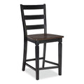 Black Wood Ladder Back Barstool Set of 2 H3765