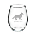 Deep Etched Stemless Red Wine Glass O9488