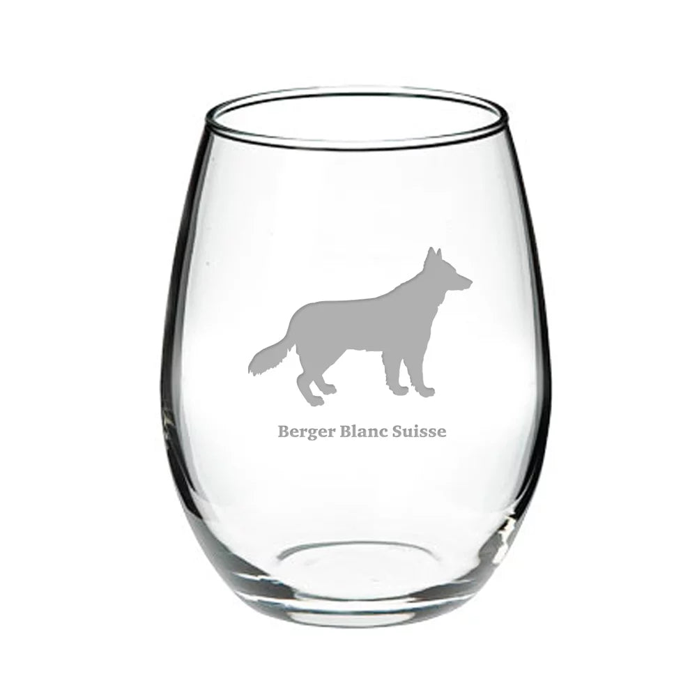 Deep Etched Stemless Red Wine Glass O9488