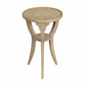 Beige Wood Round Accent Table Z406