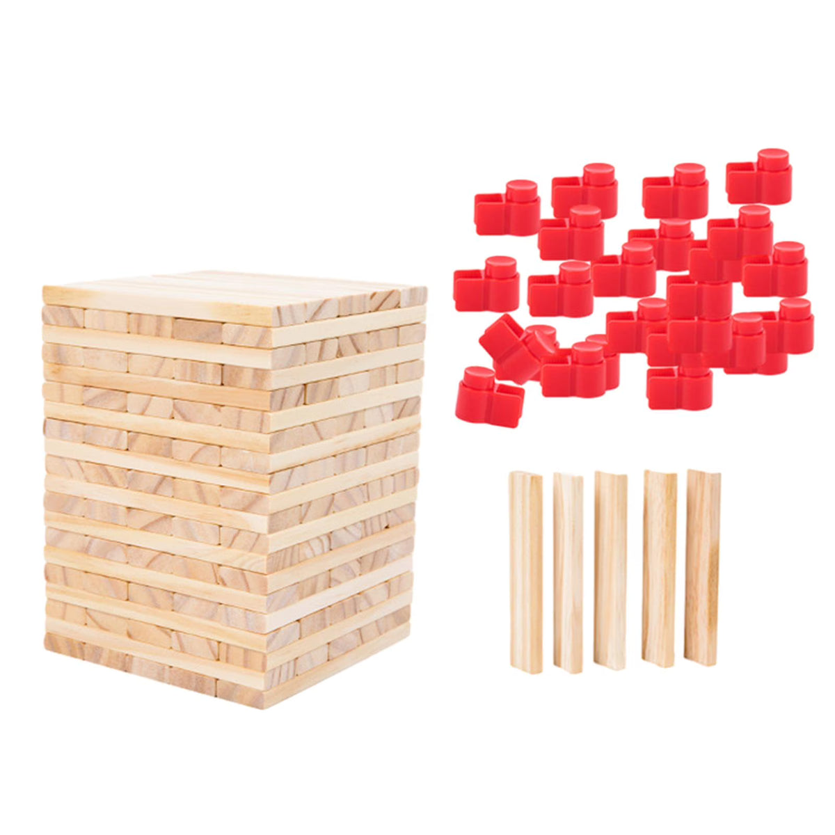 100 Pieces Wooden Blocks Stacking Game Building Kits Board Games W11086