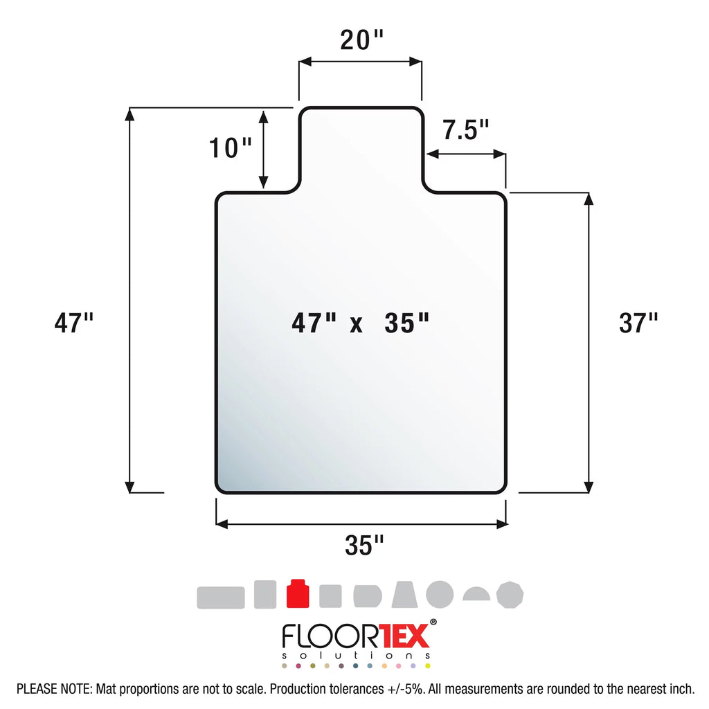 Clear Polycarbonate Chair Mat for Carpets up to 1/2" - 35 x 47" R40526