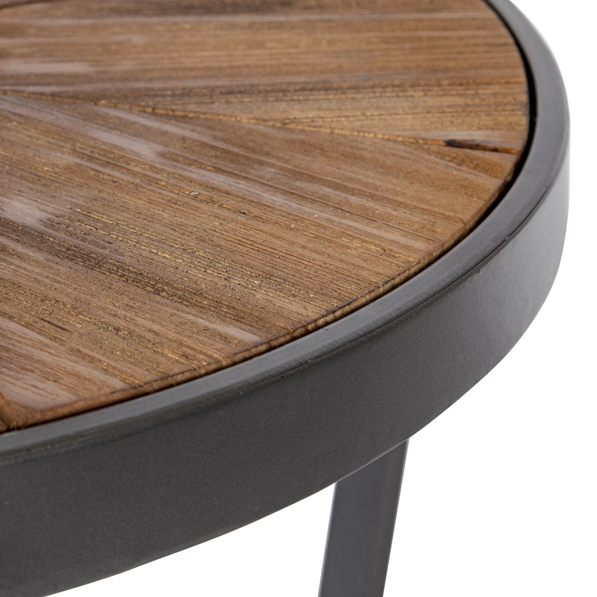 Round Wood and Metal Coffee Table D422697