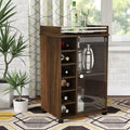 Glass Door Bar Cart Dark Brown F5202
