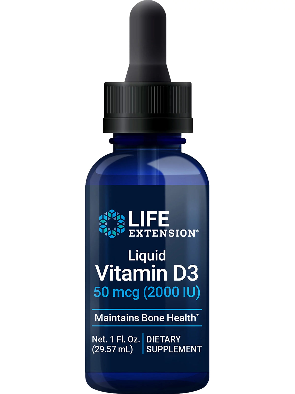 Liquid Vitamin D3 50 mcg Gluten-Free Non-GMO 1 fl. Oz. F100