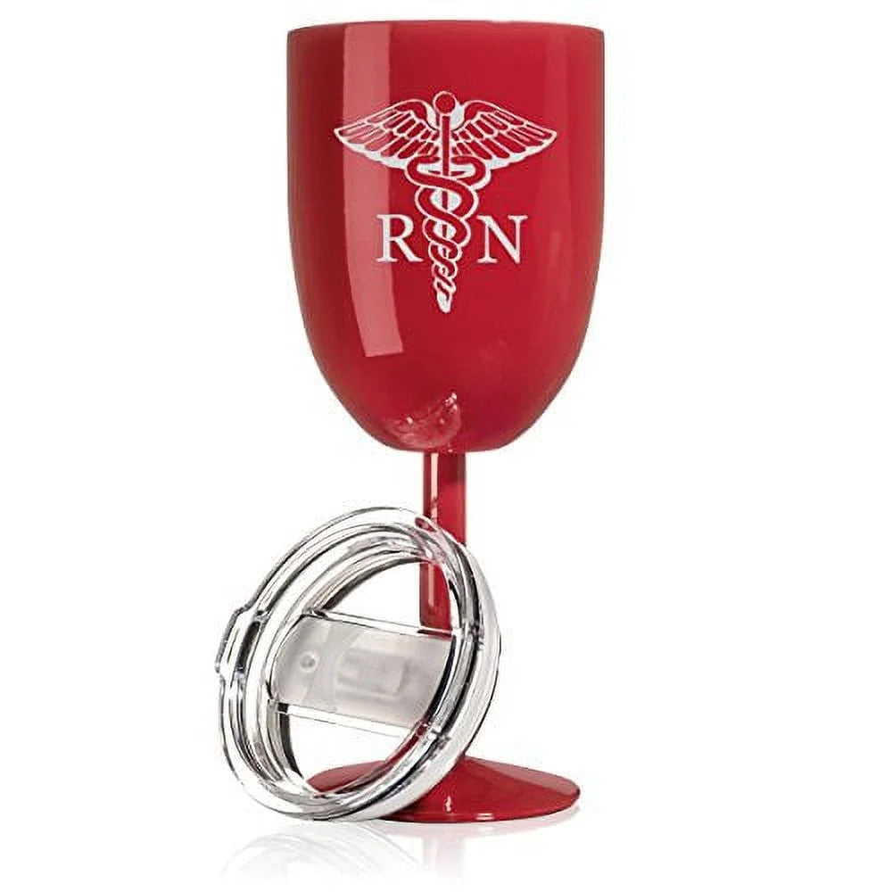 14 oz Double Wall Vacuum Insulated Stainless Steel Wine Tumbler with Lid H492
