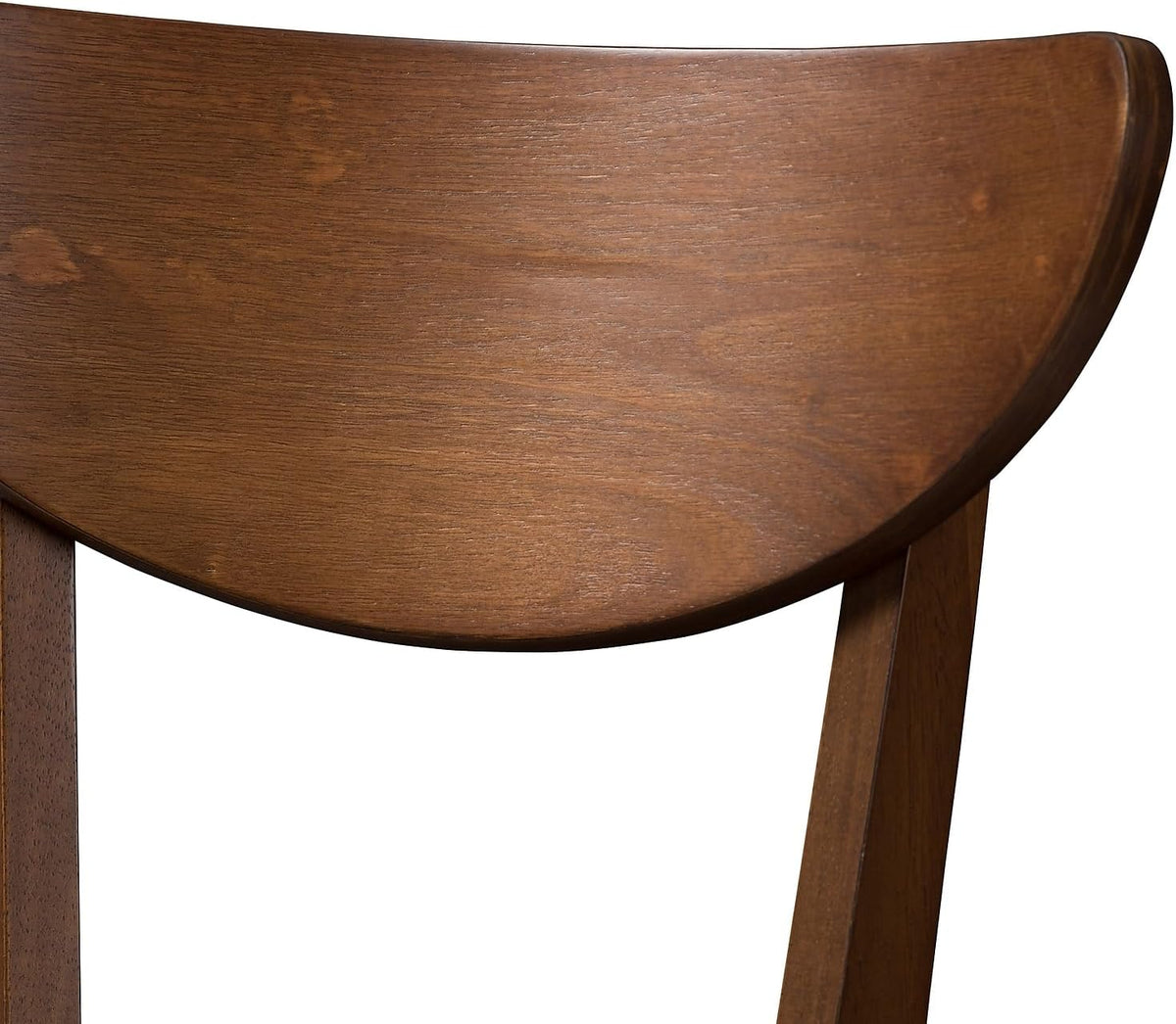 Faux Leather Stool with Back, Black and Walnut Brown, 2-Pieces/Set U9239