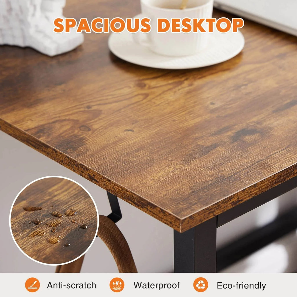 Brown Wooden Office Desk with Storage B2285
