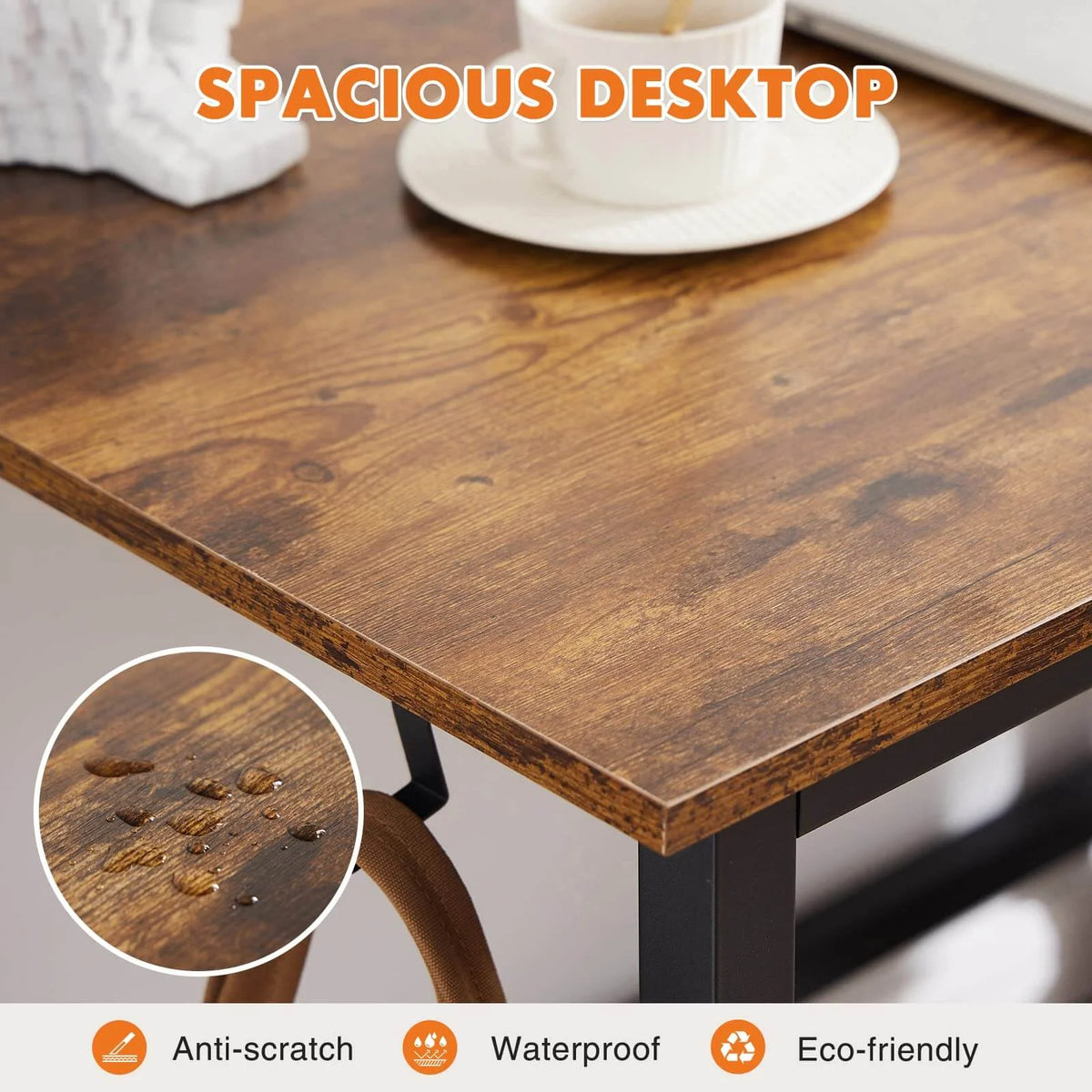Brown Wooden Office Desk with Storage B2285