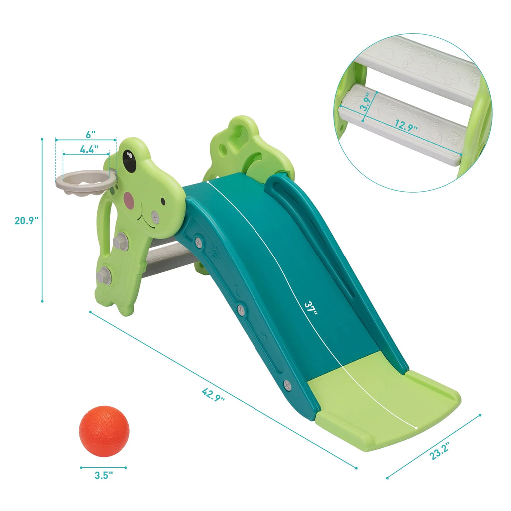 Kids Slide with Basketball Hoop & Ball Q88590