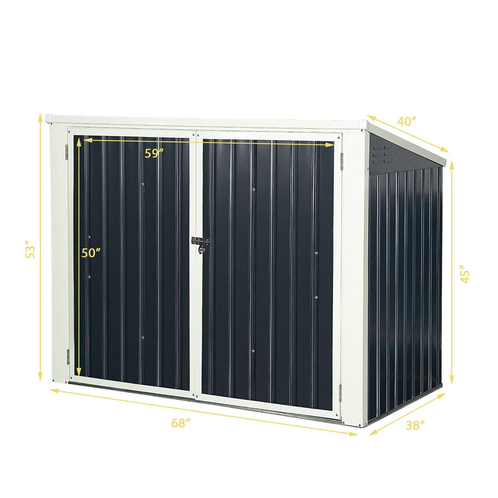 Grey Horizontal Storage Shed 68 Cubic Feet H317