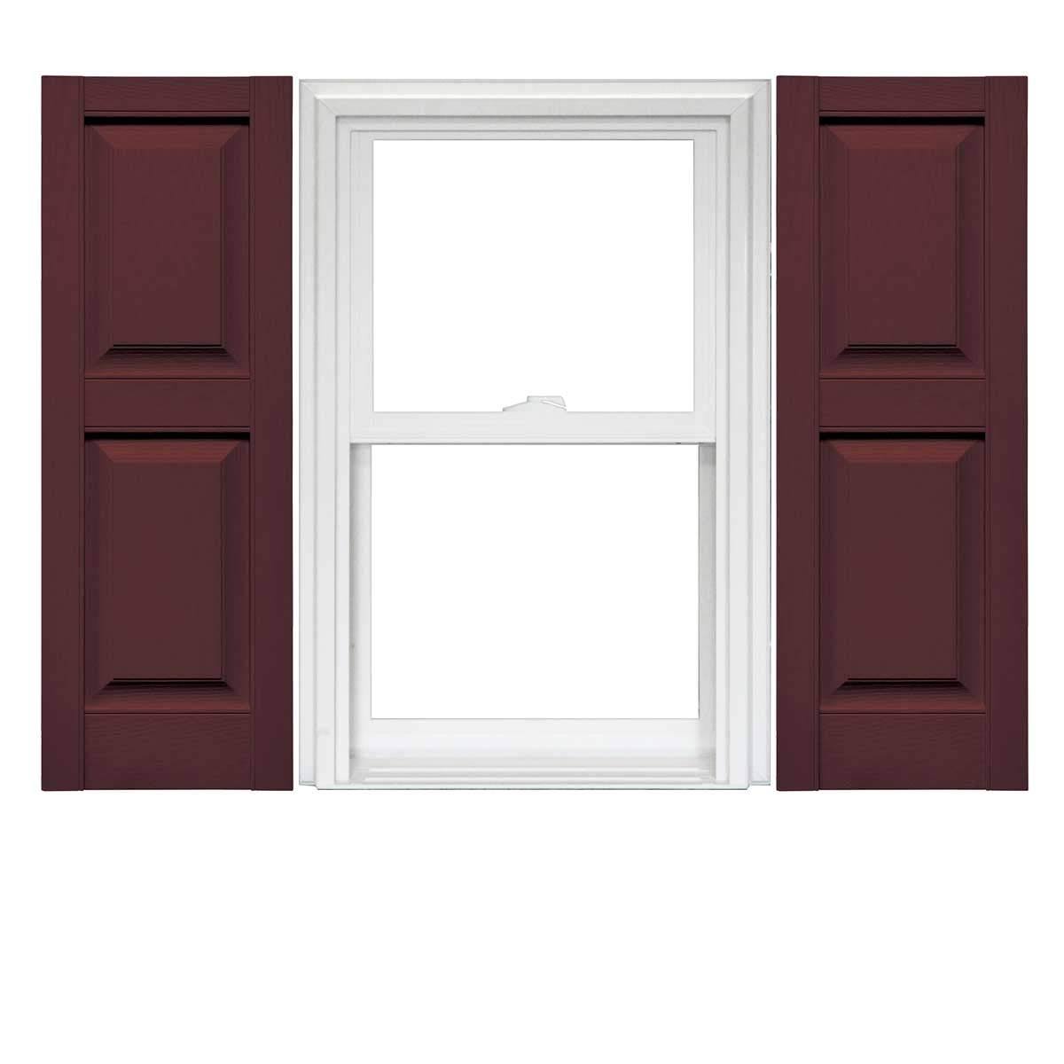 Raised Panel Vinyl Shutters (1 Pair) 14.75 x 67 Bordeaux C575800