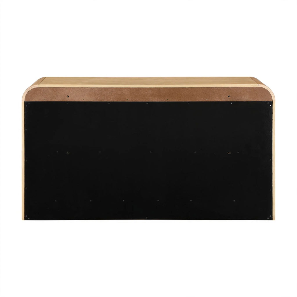 Brown 9-Drawer Rattan Wood Dresser T2707