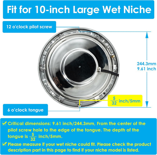 10 Inch 35W 3000lm 6500k Cool White LED Inground Pool Light V4473