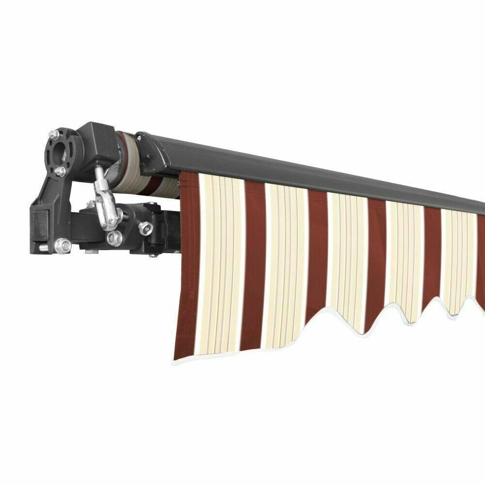 Black Frame Retractable Patio Awning 13 x 10 ft Multi Red Y65062