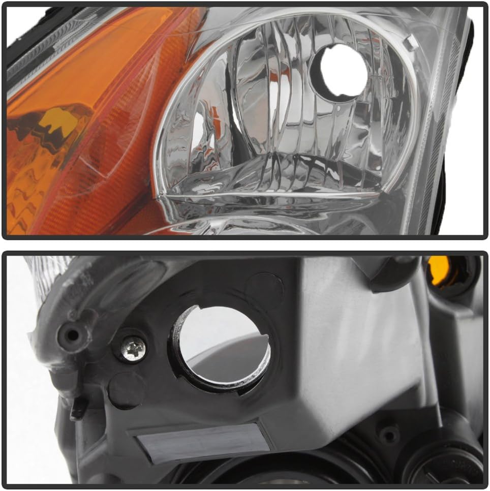 Chrome Housing Headlights Headlamps Replacement Driver+Passenger Side H775