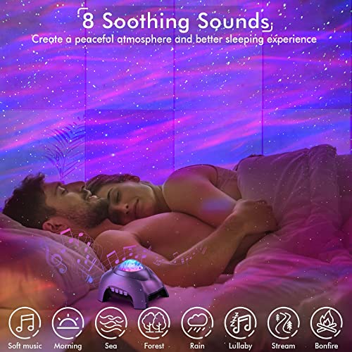 Star Projector with Bluetooth Speaker, White Noise, Timer and Remote R5871