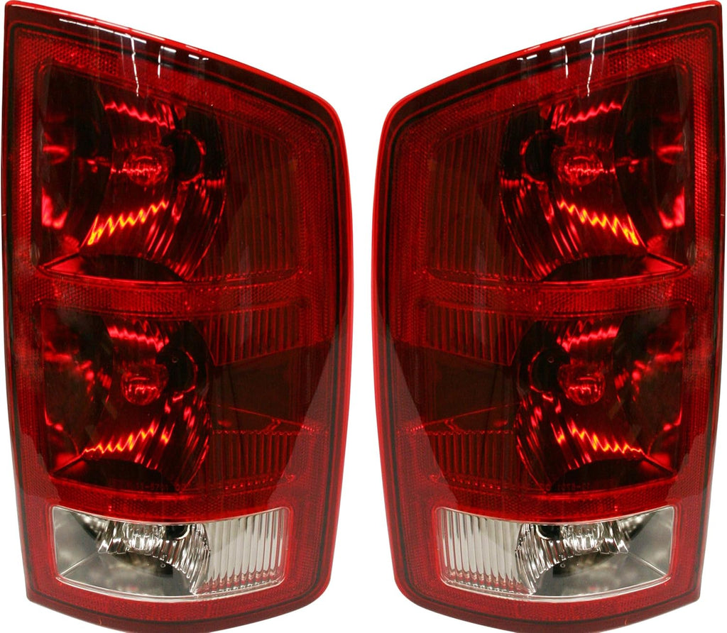 Tail Light Assembly Set of 2 Halogen Clear & Red Lens K98664