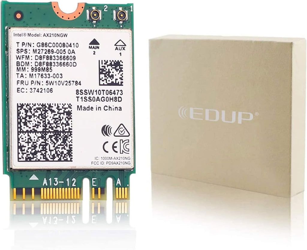 WiFi 6E Card AX210 Bluetooth 5.2 Tri-Band 5400Mbps Wireless Module Pack of 2 D348800