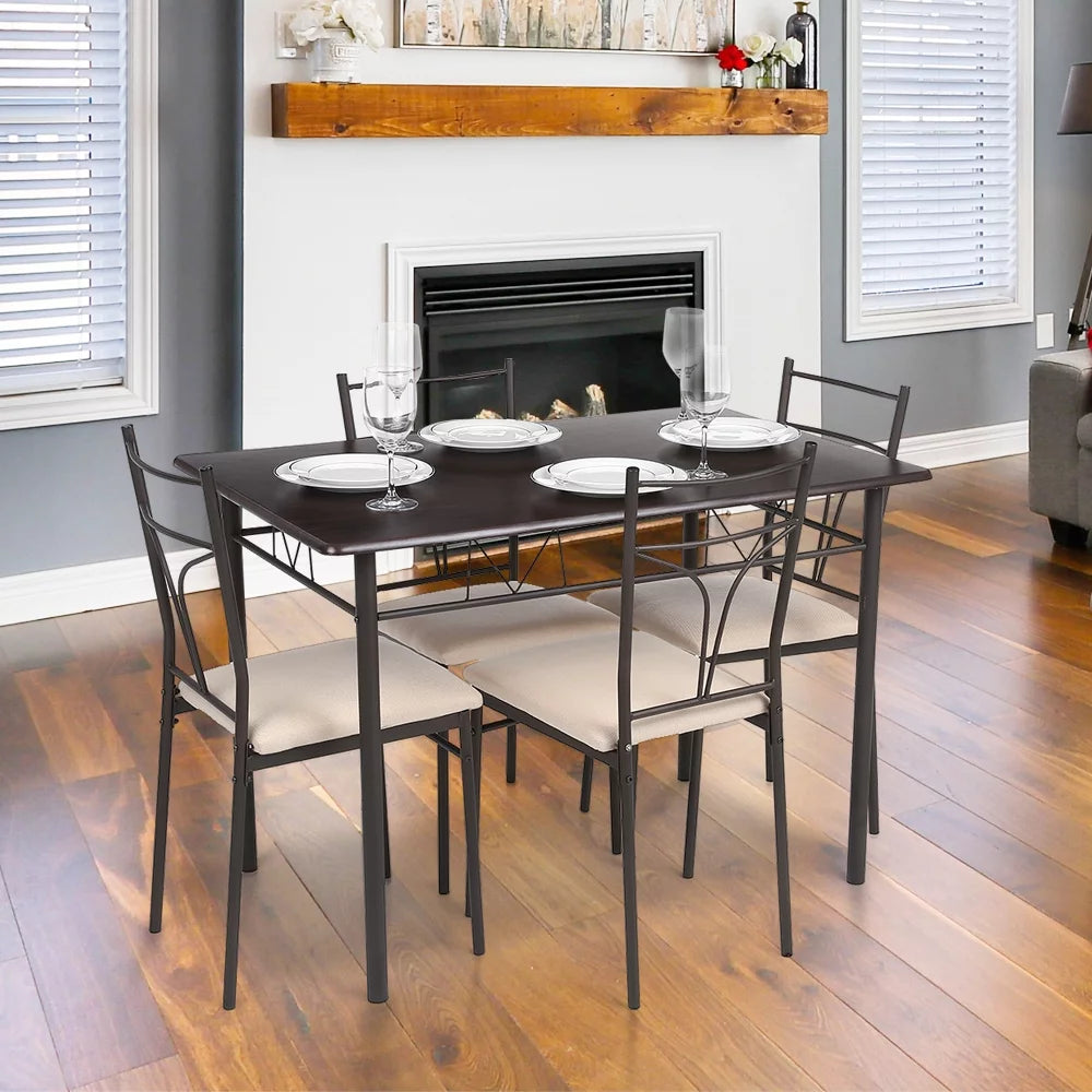 5-Piece Wood & Metal Dining Set J32938