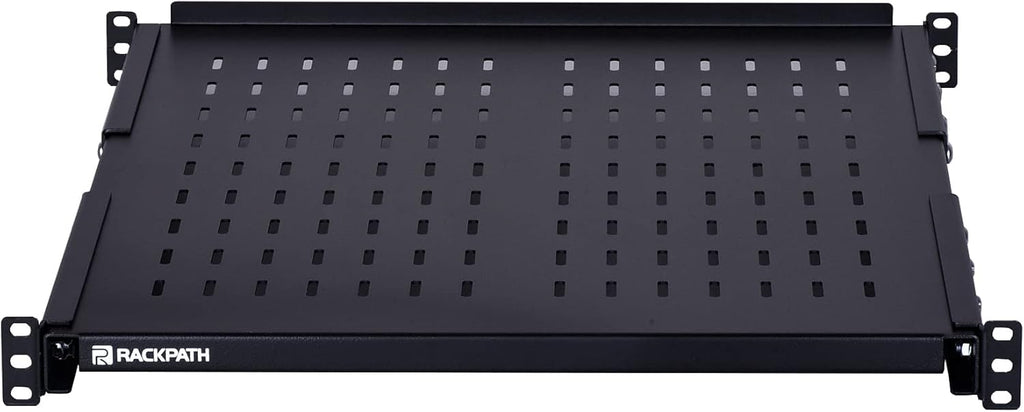 1U Adjustable Server Rack Shelf, 21.65 – 30.8 Inches, 242lbs Capacity, Pack of 2 V6543
