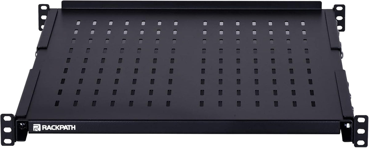 1U Adjustable Server Rack Shelf, 21.65 – 30.8 Inches, 242lbs Capacity, Pack of 2 V6543