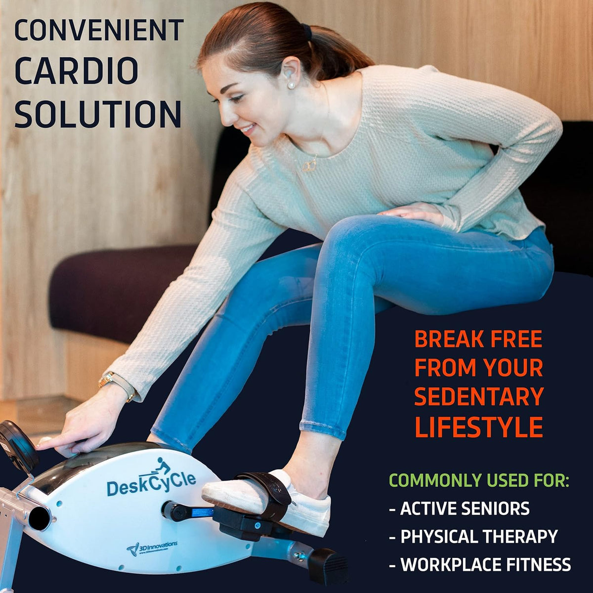 Under Desk Bike Pedal Exerciser with LCD Display L168213