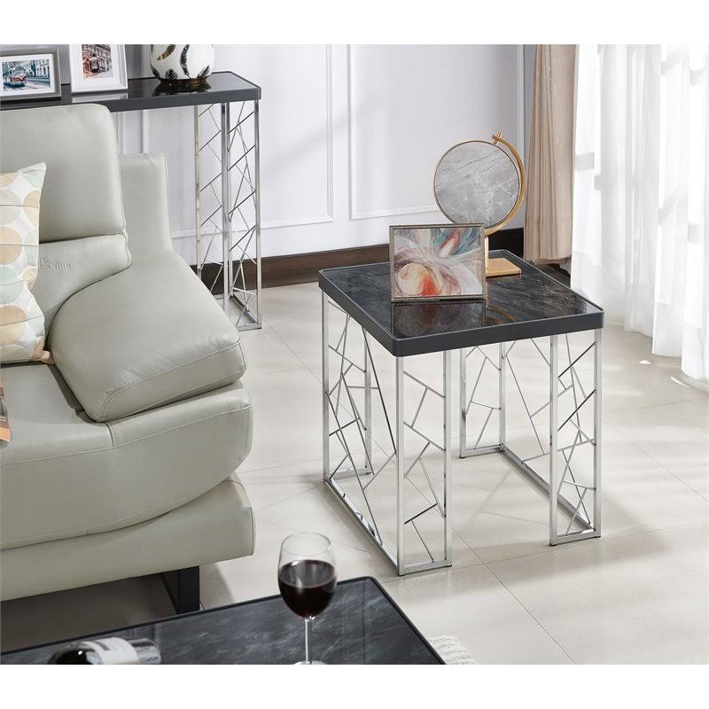 Contemporary Metal End Table L45768