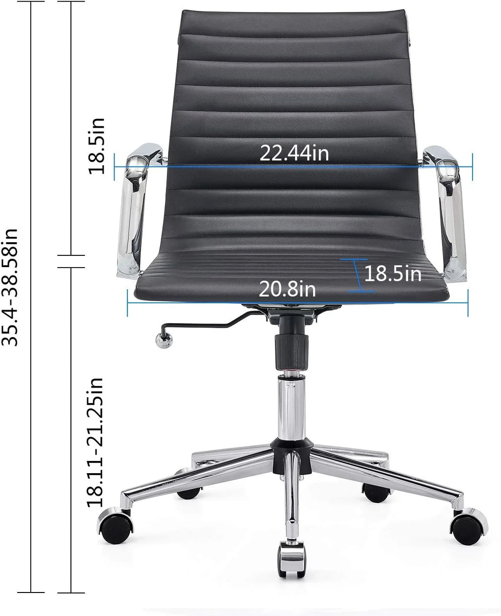 Black 320Lbs Ergonomic Office Chair with Caster Wheels P52628