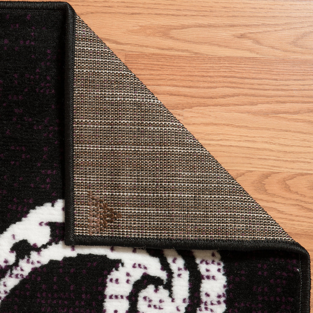 Plum Floral Runner Rug V24840