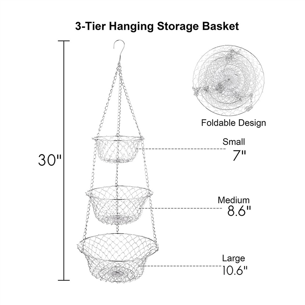 3 Tier Hanging Fruit Basket I28214