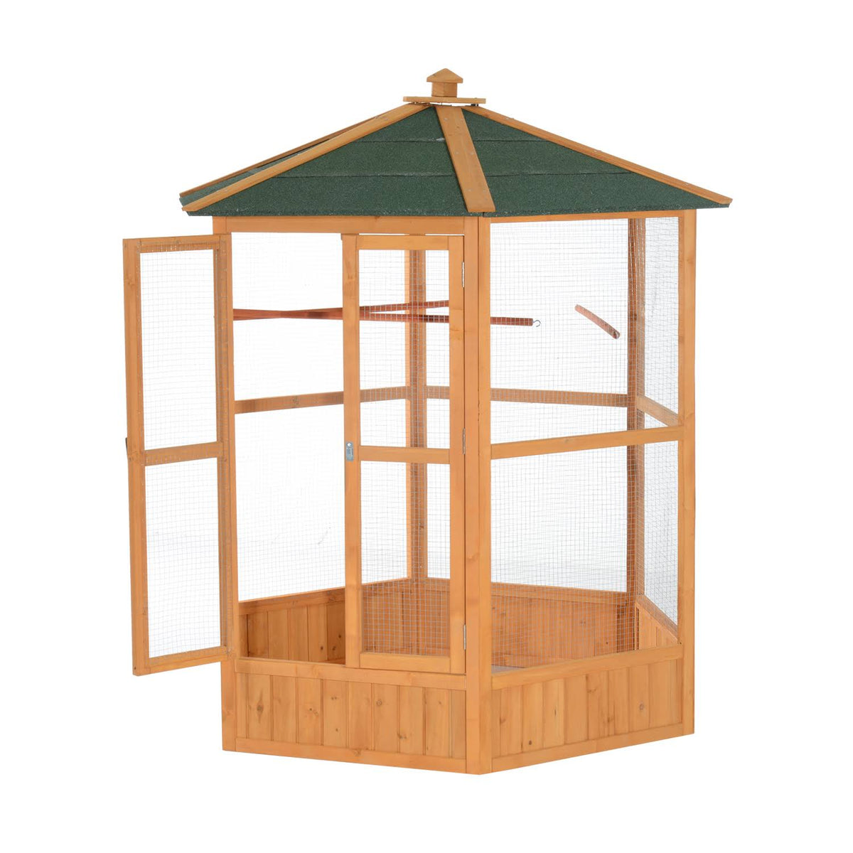 Brown Hexagonal Bird Cage X537385