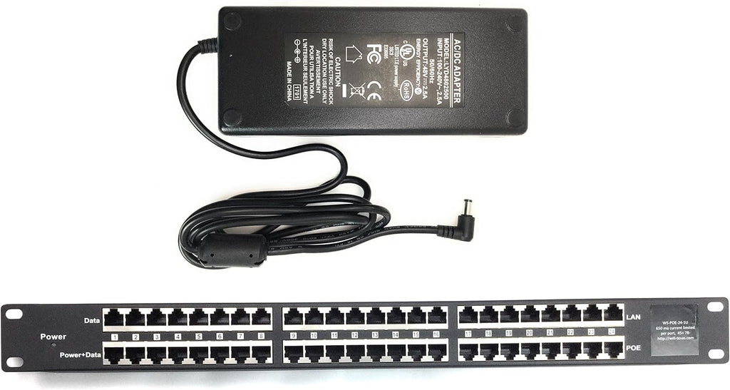24 Port Passive PoE Injector with 48V 120W Power Supply F878