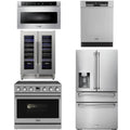 36 Electric Range, Refrigerator, Dishwasher, Microwave and Wine Cooler B587