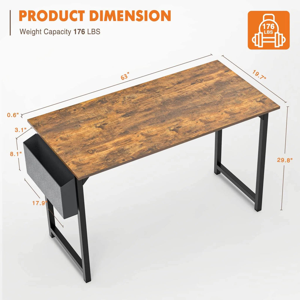 Brown Wooden Office Desk with Storage B2285