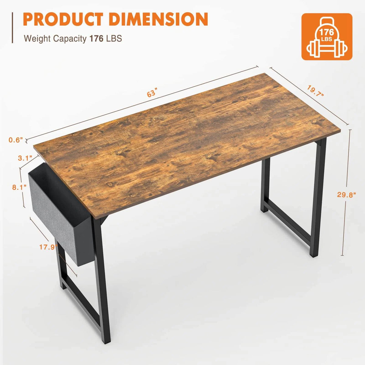 Brown Wooden Office Desk with Storage B2285