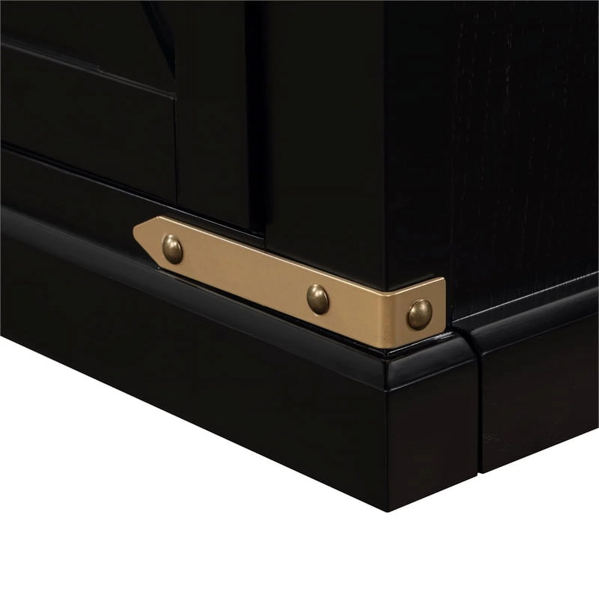 Birch Wood 72" TV Stand in Black and Gold C54362