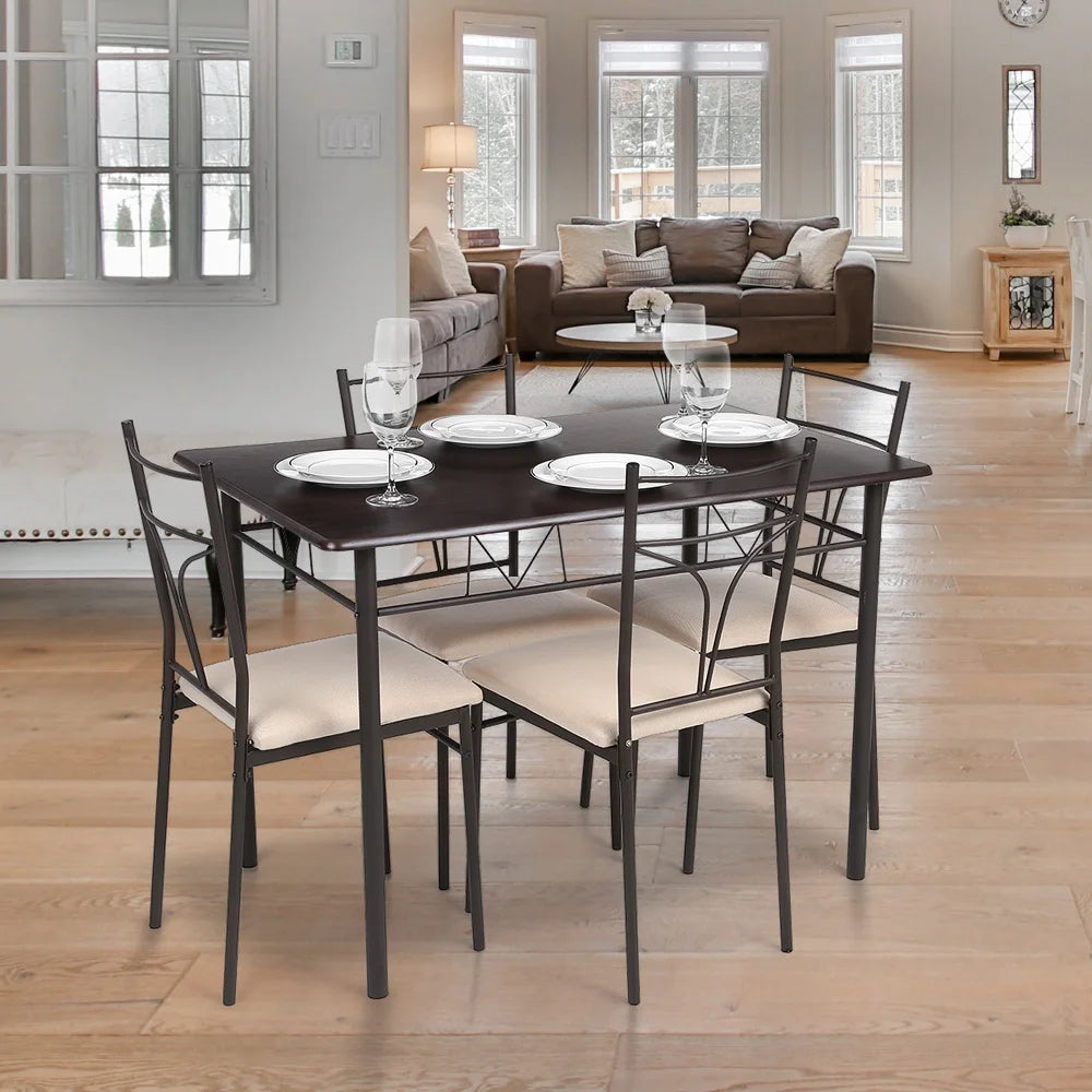 5-Piece Wood & Metal Dining Set J32938