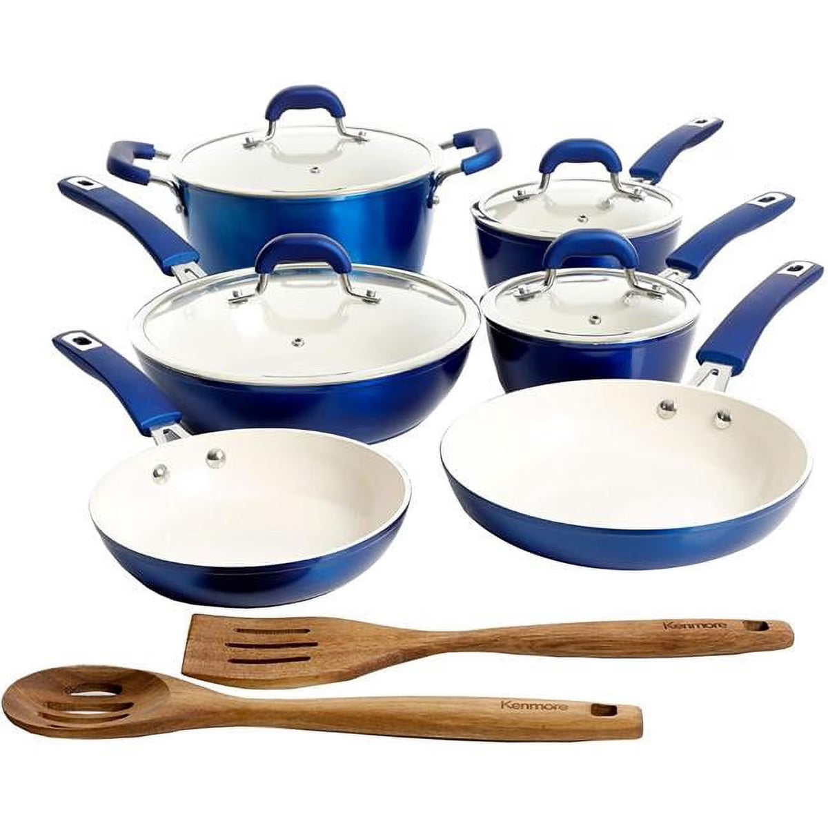 12 Piece Nonstick Ceramic Cookware Set, Blue Z41500