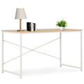 White and Oak Engineered Wood Computer Desk G77880