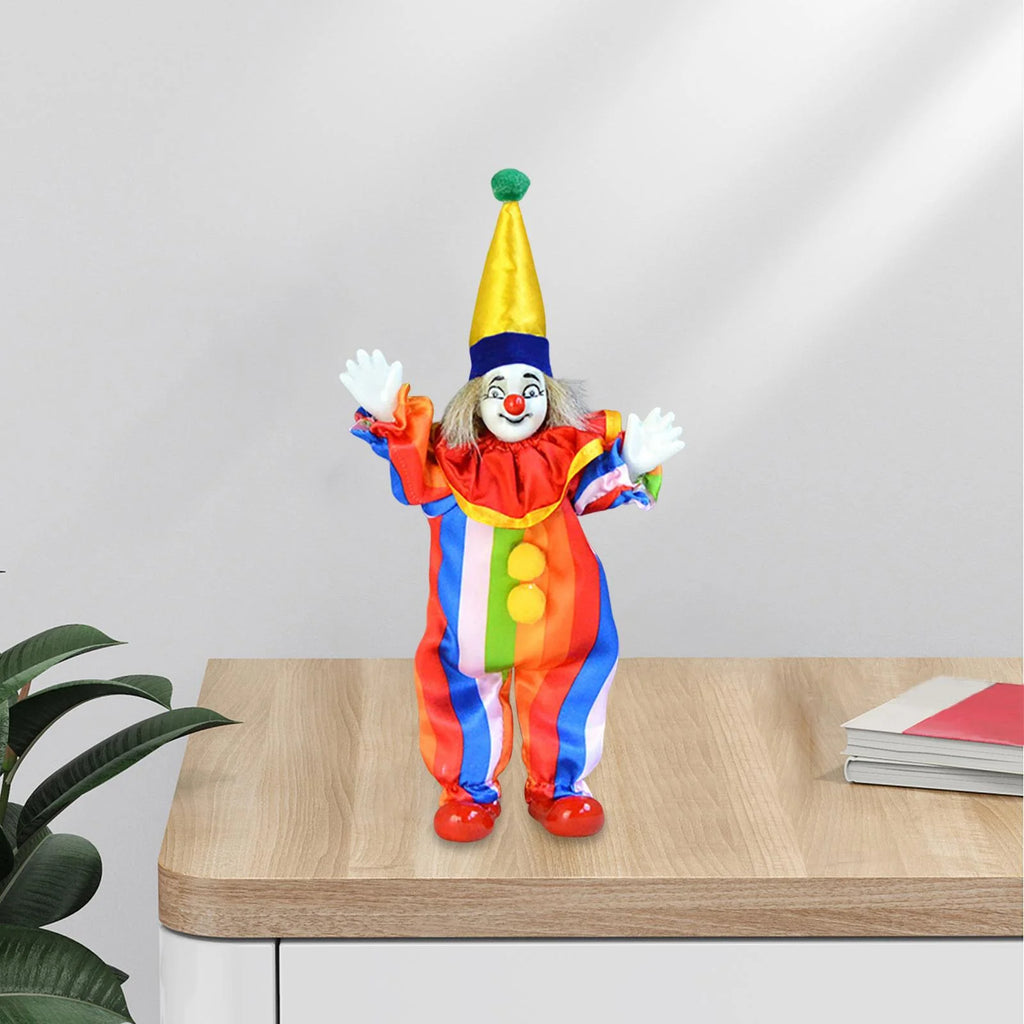 Porcelain Clown Doll with Movable Joints F8294